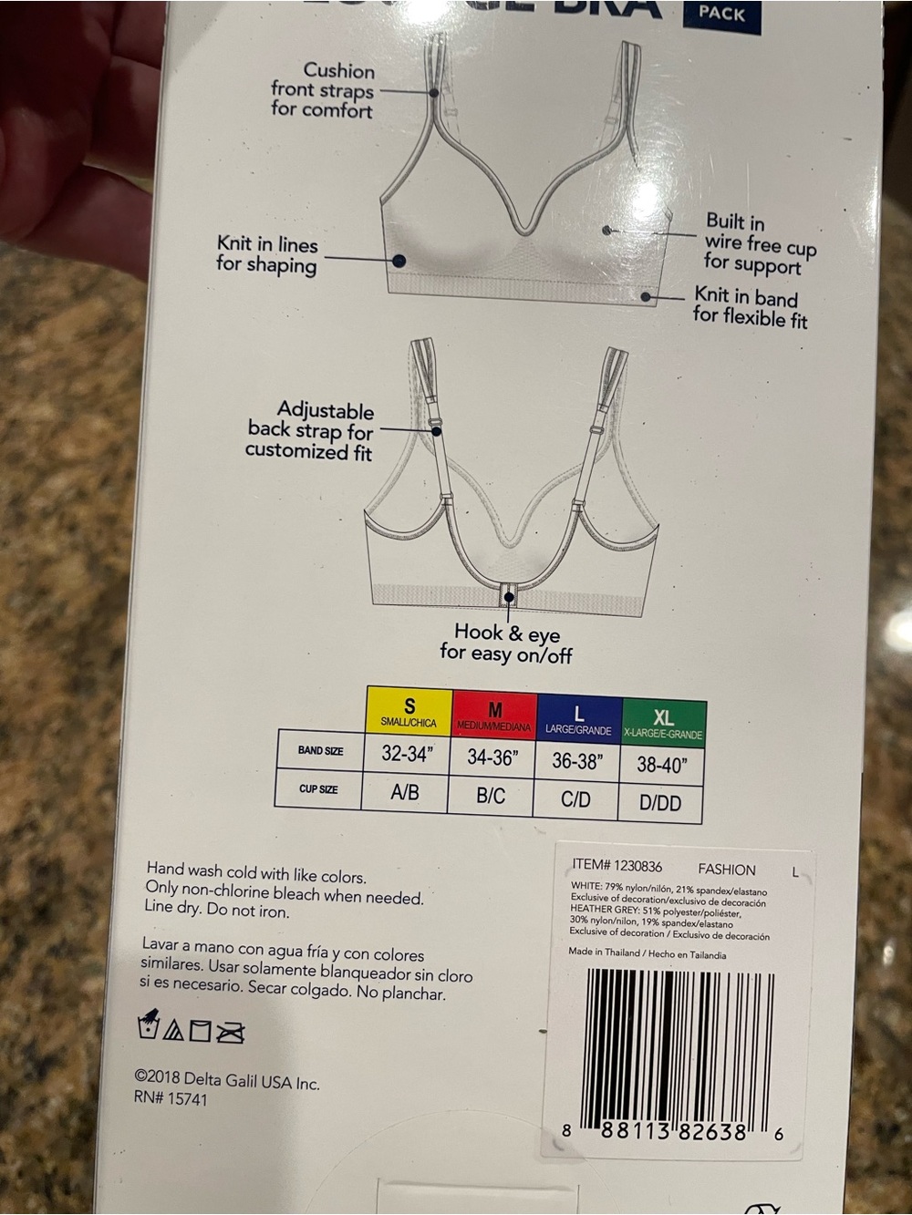 Splendid Seamless Wirefree Lounge Bra - Gray/White - Picture 2 of 3